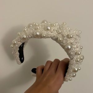 COPY - Lele Sadoughi pearl tweed headband - NWOT🥰